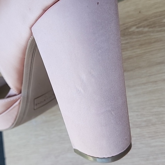 Sun + Stone Reeta Pink Satin block heels ankle strap pumps Size 11 NWOT - Picture 10 of 10